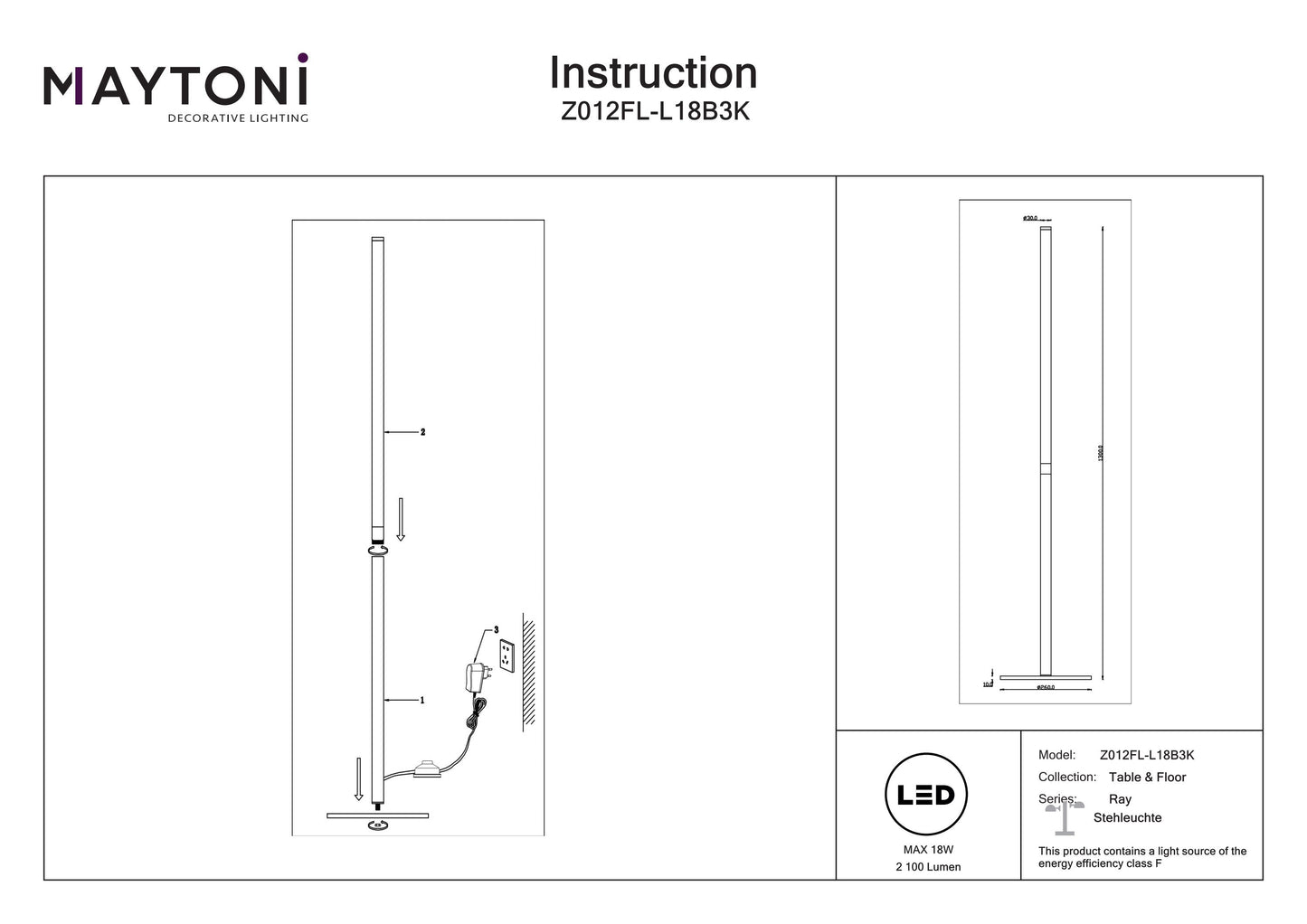 Floor Lamp Z012FL-L18B3K