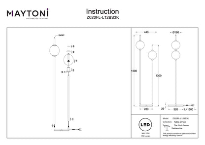 Floor lamp Z020FL-L12BS3K